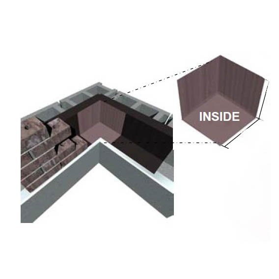 IPCO Preformed Inside Corner Flashing, Rubberized Asphalt, 40-Mil.