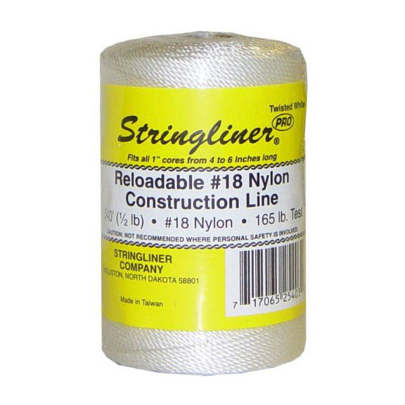 Stringliner White 1000-ft. Braided Construction Line #18 Nylon