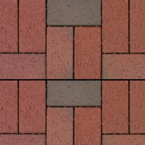 Pine Hall Brick English Edge Series Flash Red 4"x8" Brick Paver, Beveled 