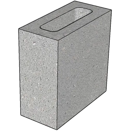 Cored Half - Concrete Masonry Unit