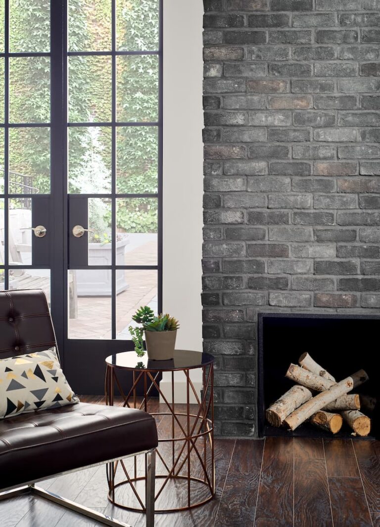 Eldorado Stone - TundraBrick Ironside - Home - Interior - Bedroom - Fireplace